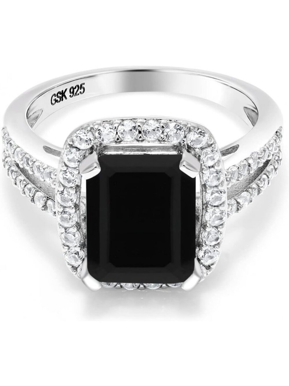 Stunning 3.75 Cttw Black Onyx Engagement Ring for Women - Elegant Gemstone